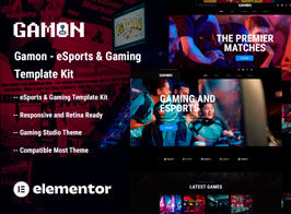 Gamon – eSports & Gaming Elementor Template Kit