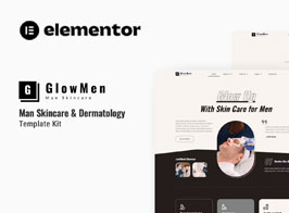 Glowmen – Men Skincare & Dermatology Elementor Template Kit