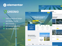 Greenio – Green Energy & Technology Company Elementor Template Kit