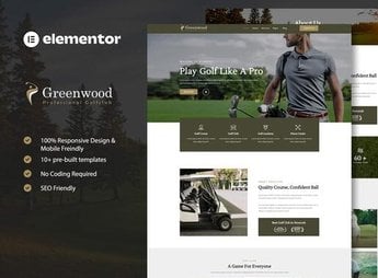 Greenwood – Golf Club & Academy Elementor Template Kit