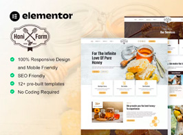 HoniFarm – Honey Bee Farm Elementor Template Kit