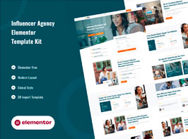 Inplu – Influencer Agency & Marketing Elementor Template Kit
