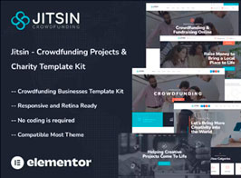 Jitsin – Crowdfunding Projects & Charity Elementor Template Kit