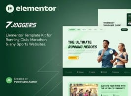 Joggers – Running Clubs, Marathons & Sports Events Elementor Template Kit