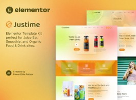 Justime – Juice Bar, Smoothie & Organic Food Elementor Template Kit