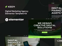 Keen – Dark Digital Marketing Agency Elementor Template Kit