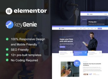 KeyGenie – Locksmith & Key Maker Service Elementor Template Kit