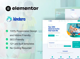 Kindera – Child Therapist & Psychologist Service Elementor Template Kit