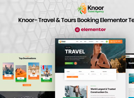 Knoor – Travel & Tours Booking Elementor Template Kit