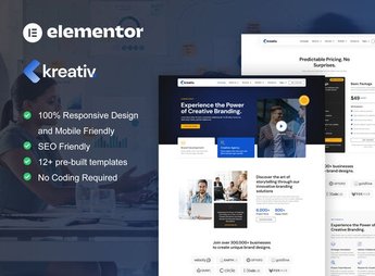 Kreativ – Digital Agency & Creative Branding Elementor Pro Template Kit