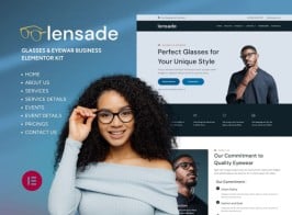 Lensade – Glasses & Eyewear Elementor Template Kit