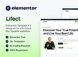 Lifect – Life Coach & Speaker Elementor Template Kit