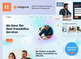 Lingora – Online Translation Services Elementor Template Kit