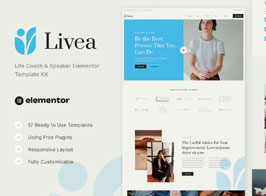 Livea – Life Coach & Speaker Elementor Template Kit
