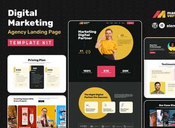 Marketiverse – Digital Marketing Services Landing Page Elementor Template Kit
