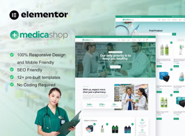 MedicaShop – Pharmacy & Medical Store Elementor Template Kit