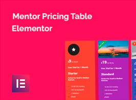 Mentor Pricing Table for Elementor