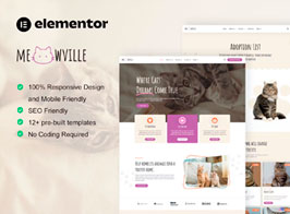 MeowVille – Animal Shelter & Cat Breeder Elementor Template Kit