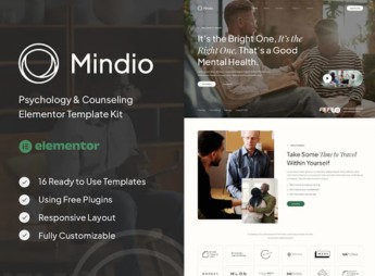 Mindio – Psychology & Counseling Elementor Template Kit
