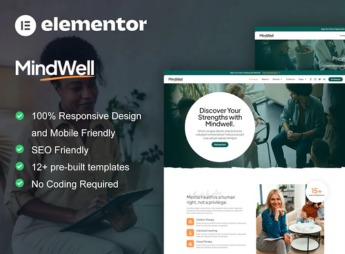 Mindwell – Mental Health Care Elementor Pro Template Kit