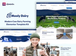 Mooly – Modern Cow Dairy Farming Elementor Template Kit