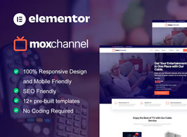 MoxChannel – TV Channel Service Elementor Template Kit