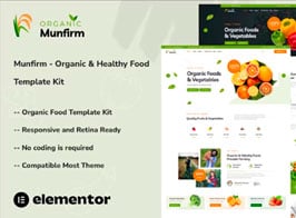 Munfirm – Organic & Healthy Food Elementor Template Kit