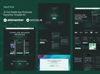 NextChat – AI Chat Mobile App Showcase Elementor Template Kit