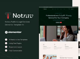 Notrav – Notary Public & Legal Services Elementor Template Kit
