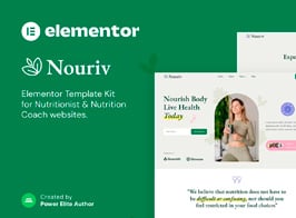 Nouriv – Nutrition Coach & Nutritionist Elementor Template Kit