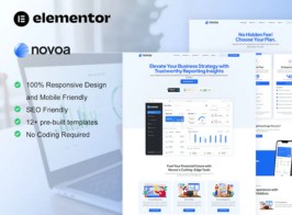Novoa – SAAS Finance Software Service Elementor Template Kit