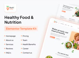 Nutri Food – Healthy Food & Nutrition Elementor Pro Template Kit