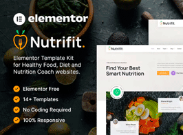 Nutrifit – Healthy Food & Nutrition Coach Elementor Template Kit