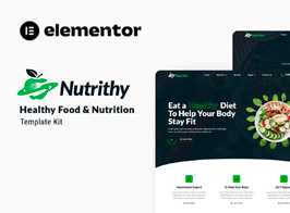 Nutrithy – Healthy Food & Nutrition Kit de Templates para Elementor
