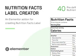 Nutrition Facts Label Creator Elementor Addon