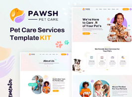 Pawsh – Pet Care Shop And Services Kit de Templates para Elementor