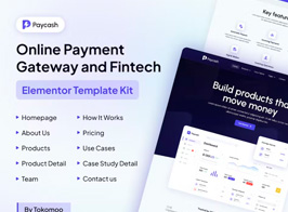 Paycash – Online Payment Gateway & Fintech Elementor Template Kit