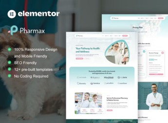 Pharmax – Pharmacy & Medical Services Elementor Template Kit