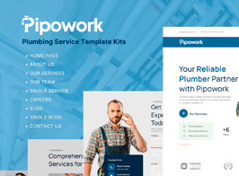 Pipowork – Plumbing Service Business Elementor Template Kits