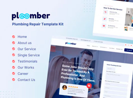 Ploomber – Plumbing Repair Elementor Template Kit