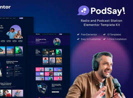 PodSay – Radio & Podcast Station Elementor Template Kit