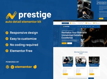 Prestige – Car Repair & Auto Detailing Service Elementor Template Kit