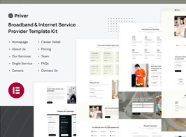 Priver – Broadband & Internet Service Provider Elementor Pro Template Kit
