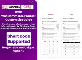 BWD Product Custom Size Guide For WooCommerce Plugin