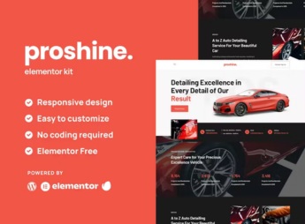 Proshine – Car Detailing & Automotive Services Elementor Template Kit