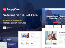 PuppyCare – Vetenarian & Pet Care WordPress Elementor Template Kit