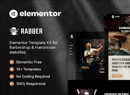 Rabber – Barbershop & Hairdresser Elementor Template Kit