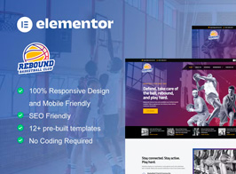 Rebound – Basketball Team & Sport Club Elementor Template Kit