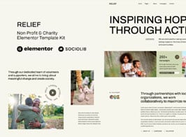 Relief – Non Profit & Charity Elementor Template Kit
