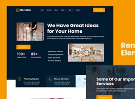 Renoba – Renovation Services Elementor Template Kit